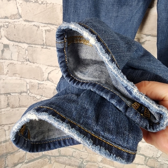 Joes Jeans Ex-Lover Destroyed Distressed Cropped Medium Blue Gemma Wash Size 30 - Picture 14 of 16
